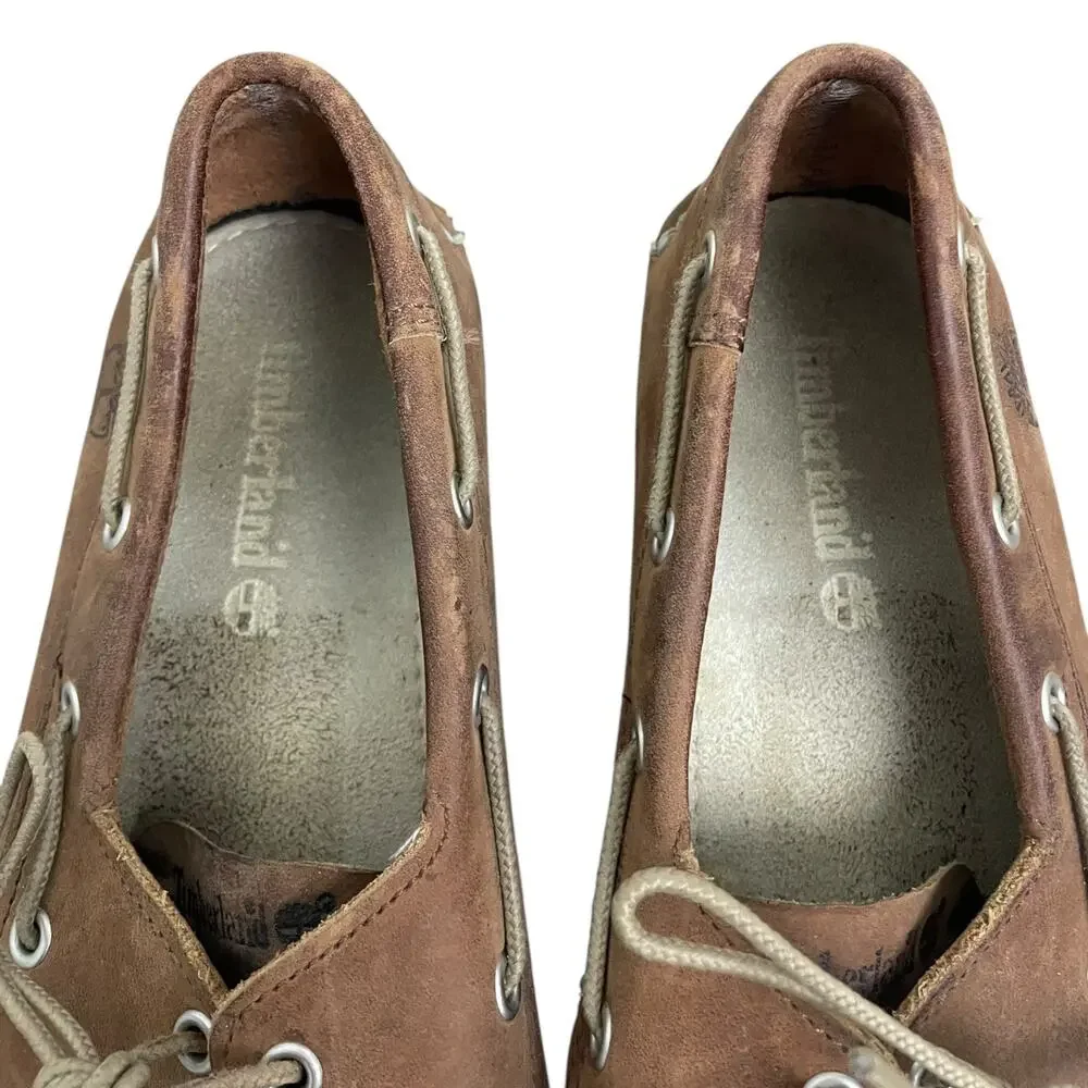 Timberland Mens Brown Genuine Leather Boat Shoes